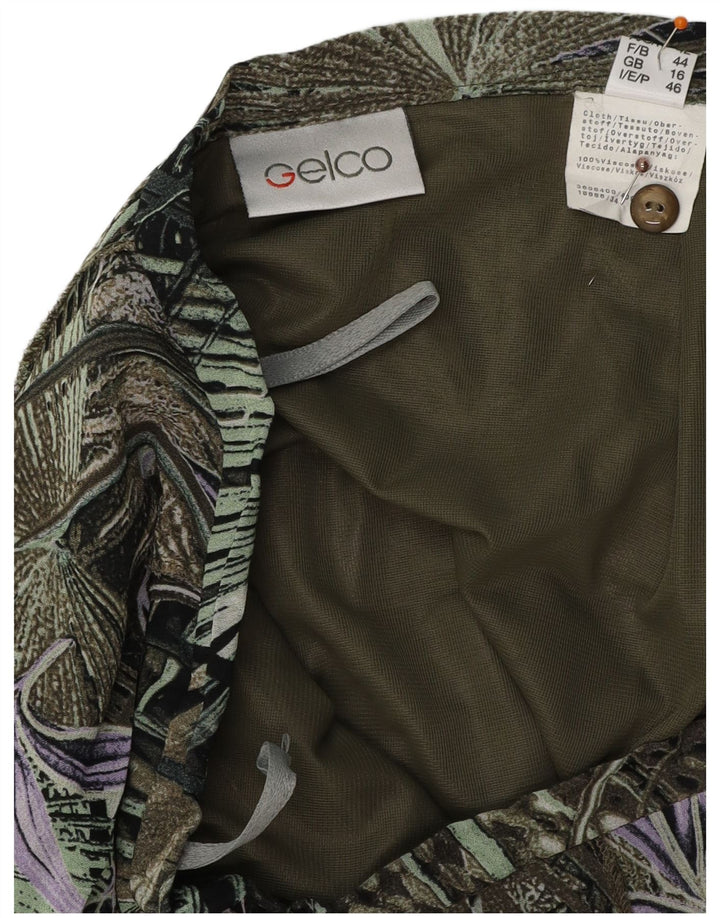 GELCO Womens High Waist Trumpet Skirt UK 16 Large W32  Green Floral