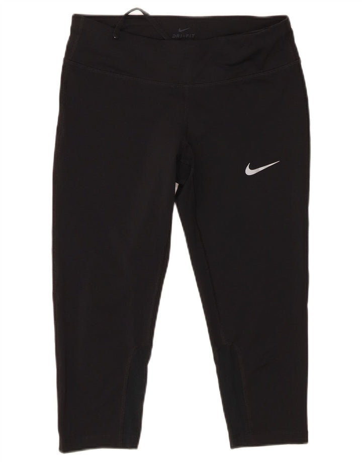 Nike Womens Climalite Capri Leggings UK 10 Small  Black Polyester