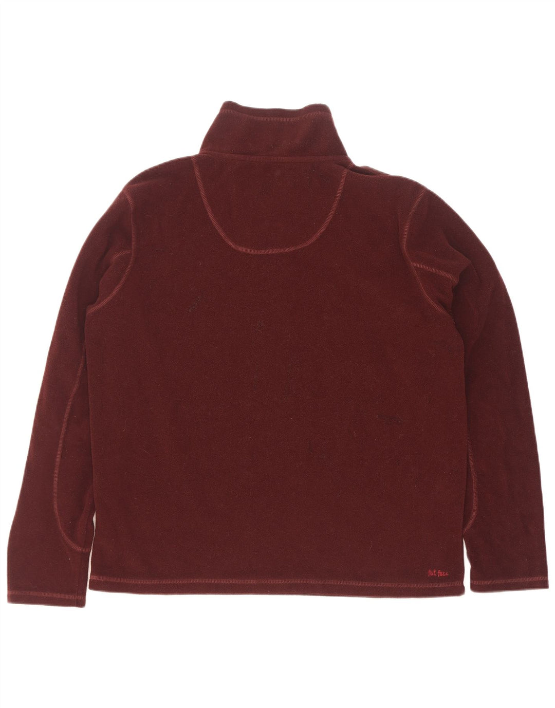 Fat Face Mens Zip Neck Fleece Jumper Large Maroon Polyester