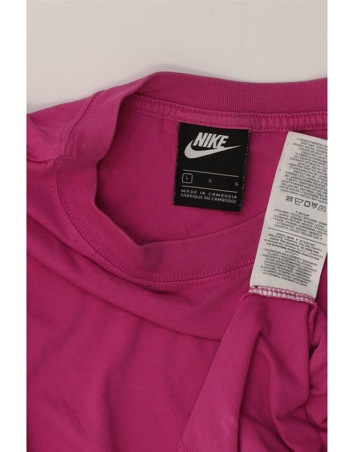 NIKE Mens T-Shirt Top Large Pink Cotton