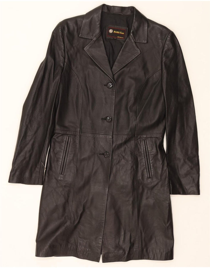 AC Womens Leather Coat IT 42 Medium Black Leather Vintage AC and Second-Hand AC from Messina Hembry 