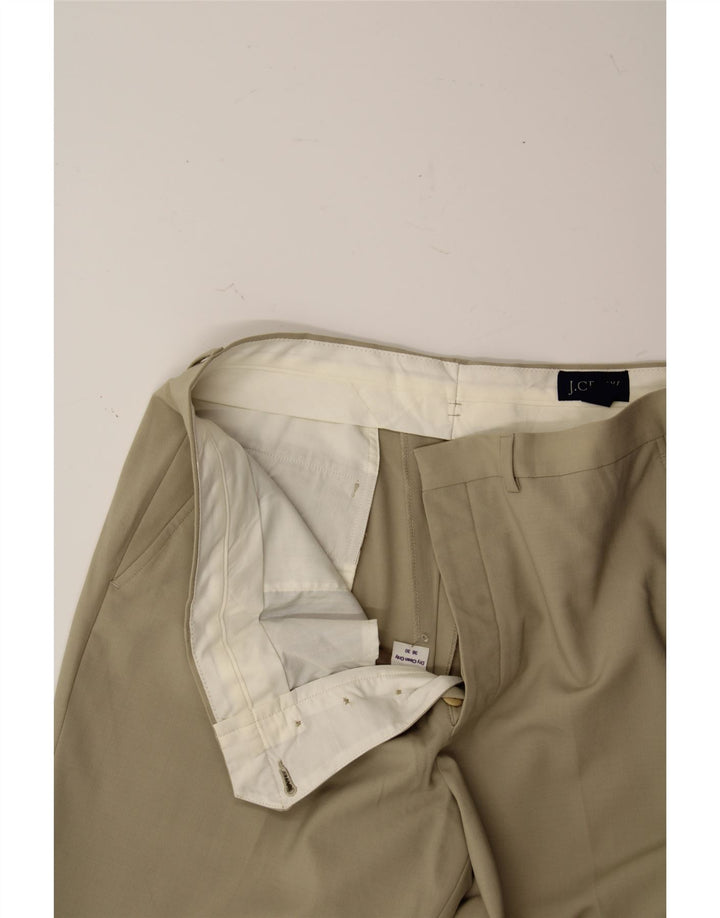 J. CREW Mens Straight Chino Trousers W36 L30 Khaki Polyester Vintage J. Crew and Second-Hand J. Crew from Messina Hembry 