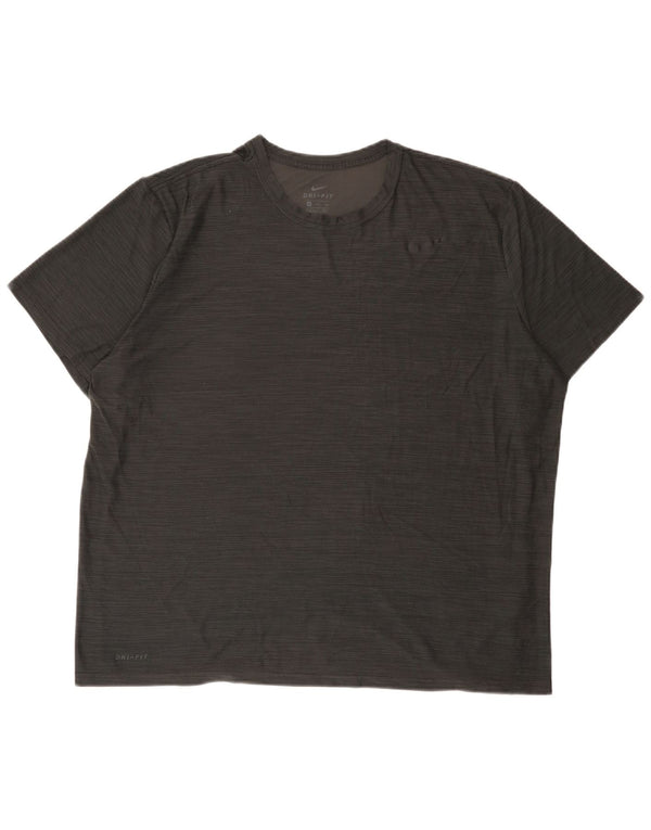 Nike Mens Dri Fit T-Shirt Top 2XL Grey Flecked Polyester