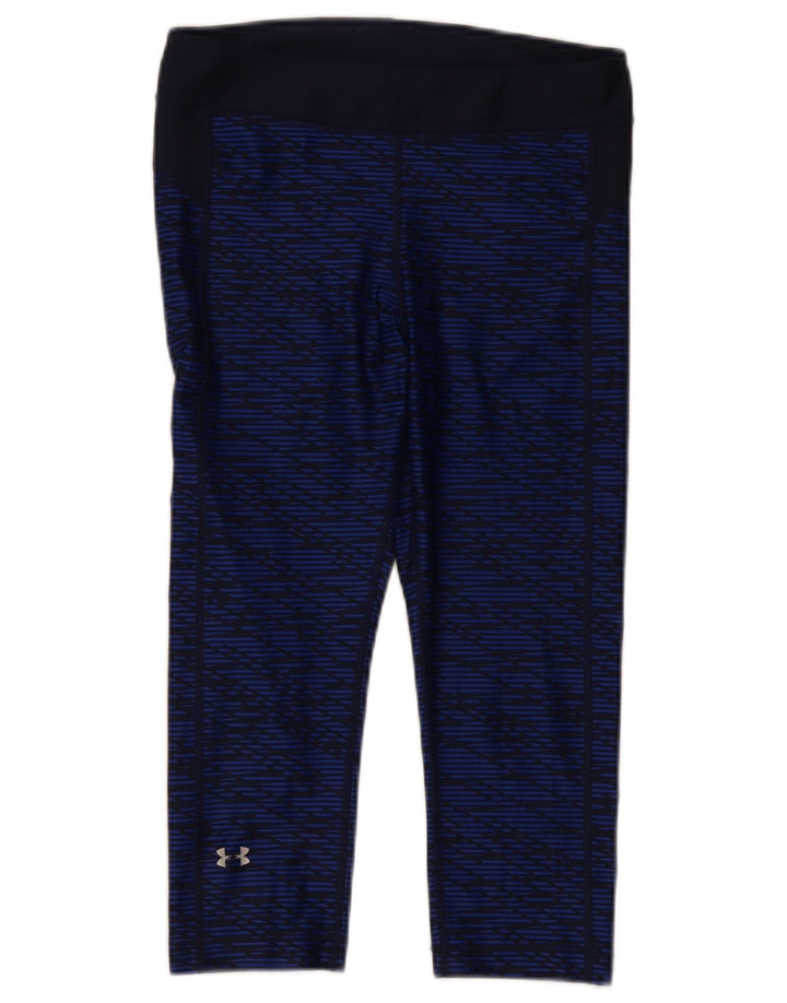 UNDER ARMOUR Womens Capri Leggings UK 14 Medium  Navy Blue Geometric