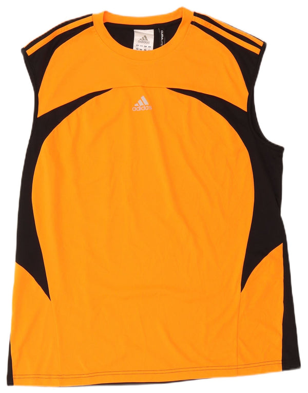 Adidas Mens Climalite Vest Top XL Orange Colourblock Polyester