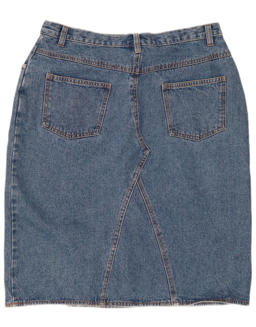 VINTAGE Womens High Waist Denim Skirt UK 18 XL W32 Blue