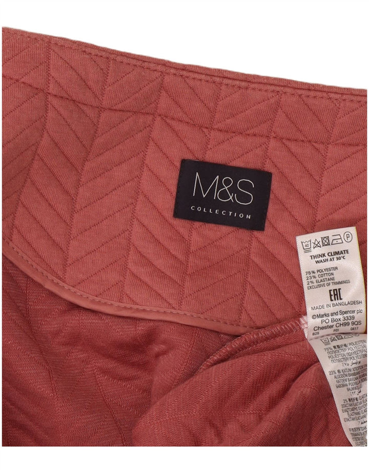 Marks & Spencer Womens Full Zip Blazer Jacket UK 20 2XL Pink Polyester