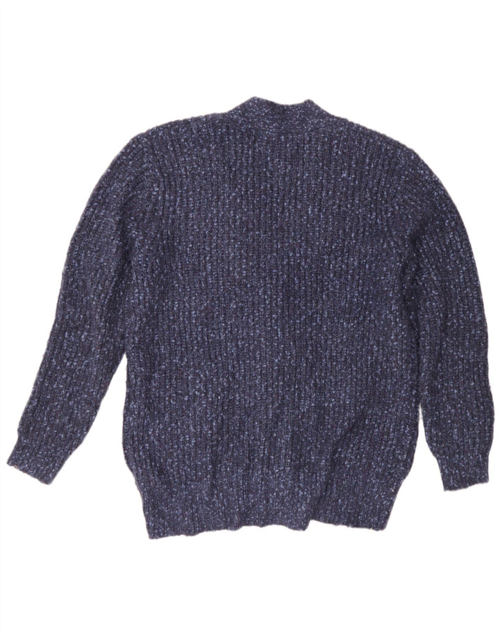 Marks & Spencer Womens Oversized Cardigan Sweater UK 14 Medium Blue Flecked