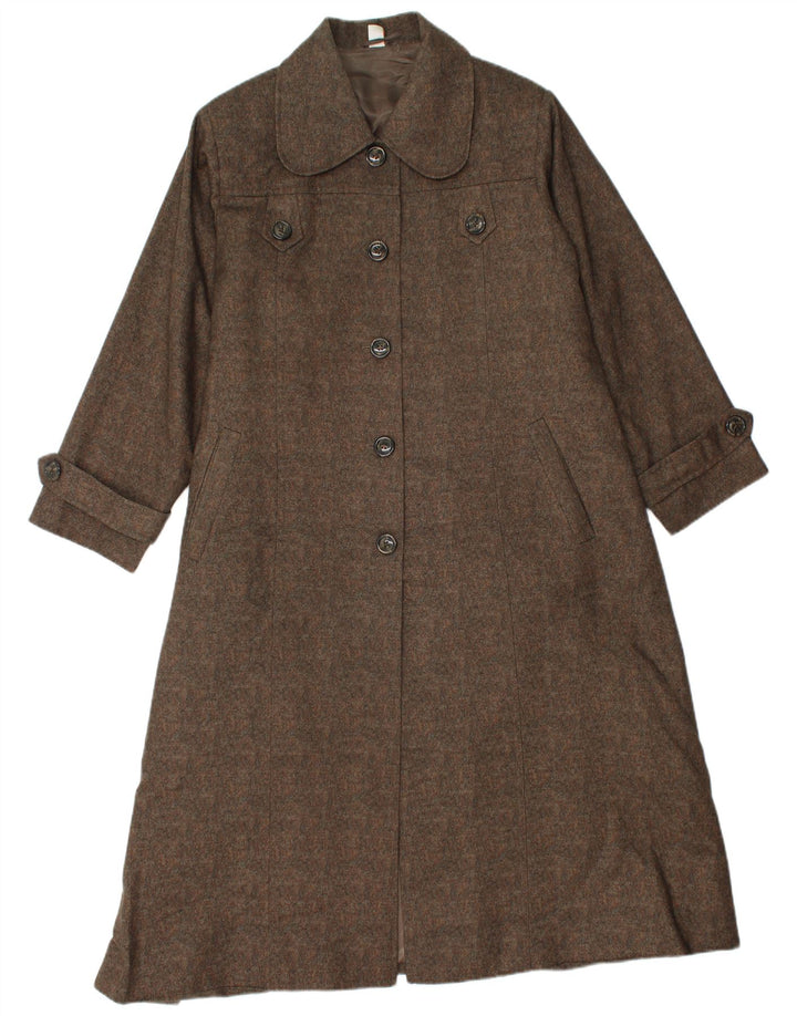 Vintage Womens Overcoat UK 14 Medium Brown