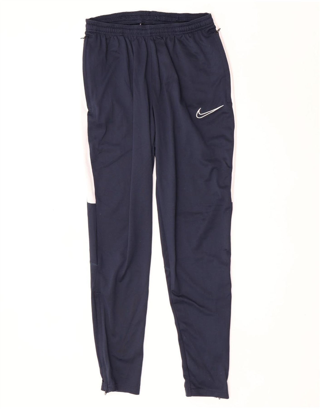 Nike Mens Dri Fit Tracksuit Trousers Small  Navy Blue Colourblock Polyester