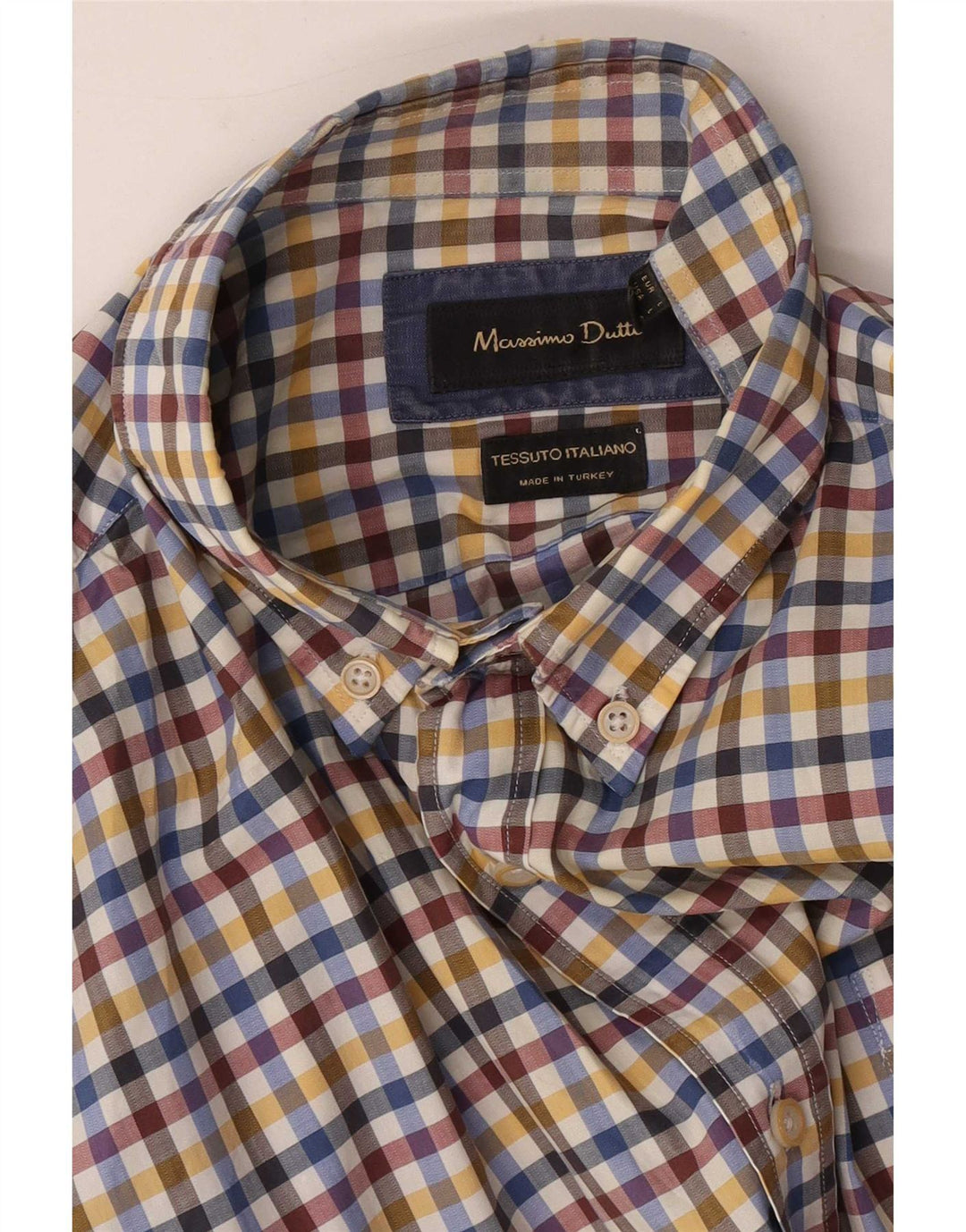 Massimo Dutti Mens Shirt Large Multicoloured Gingham