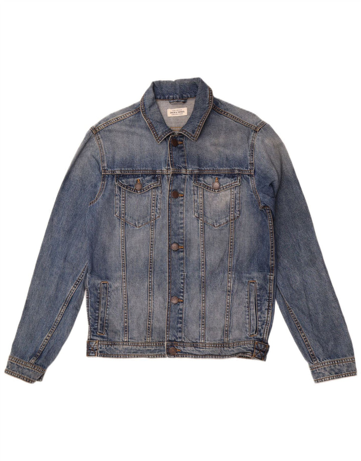 Jack & Jones Mens Denim Jacket UK 36 Small Blue Cotton