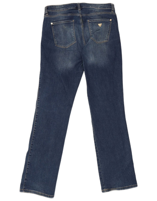 Guess Womens Mid Rise Straight Jeans W31 L31 Blue Cotton