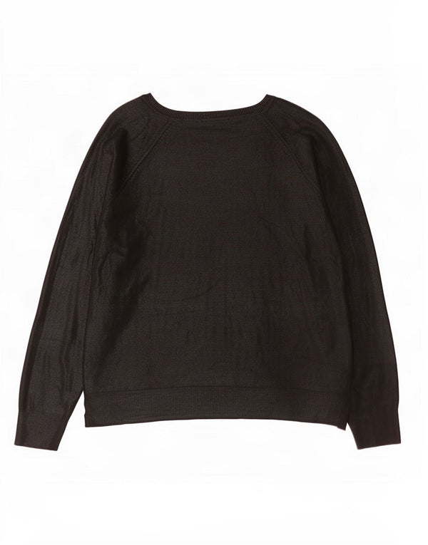 Zara Womens Loose Fit Blouse Top UK 18 XL Black Viscose