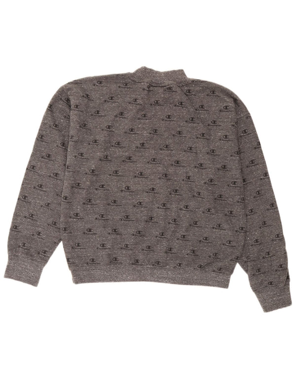 Champion Womens Graphic Sweatshirt Jumper UK 18 XL Grey Cotton