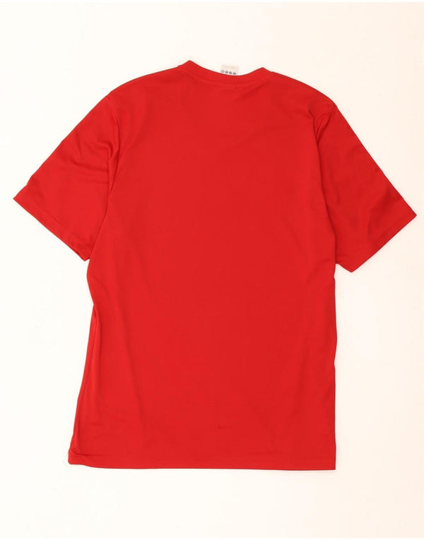 Adidas Mens Climalite T-Shirt Top Large Red Polyester
