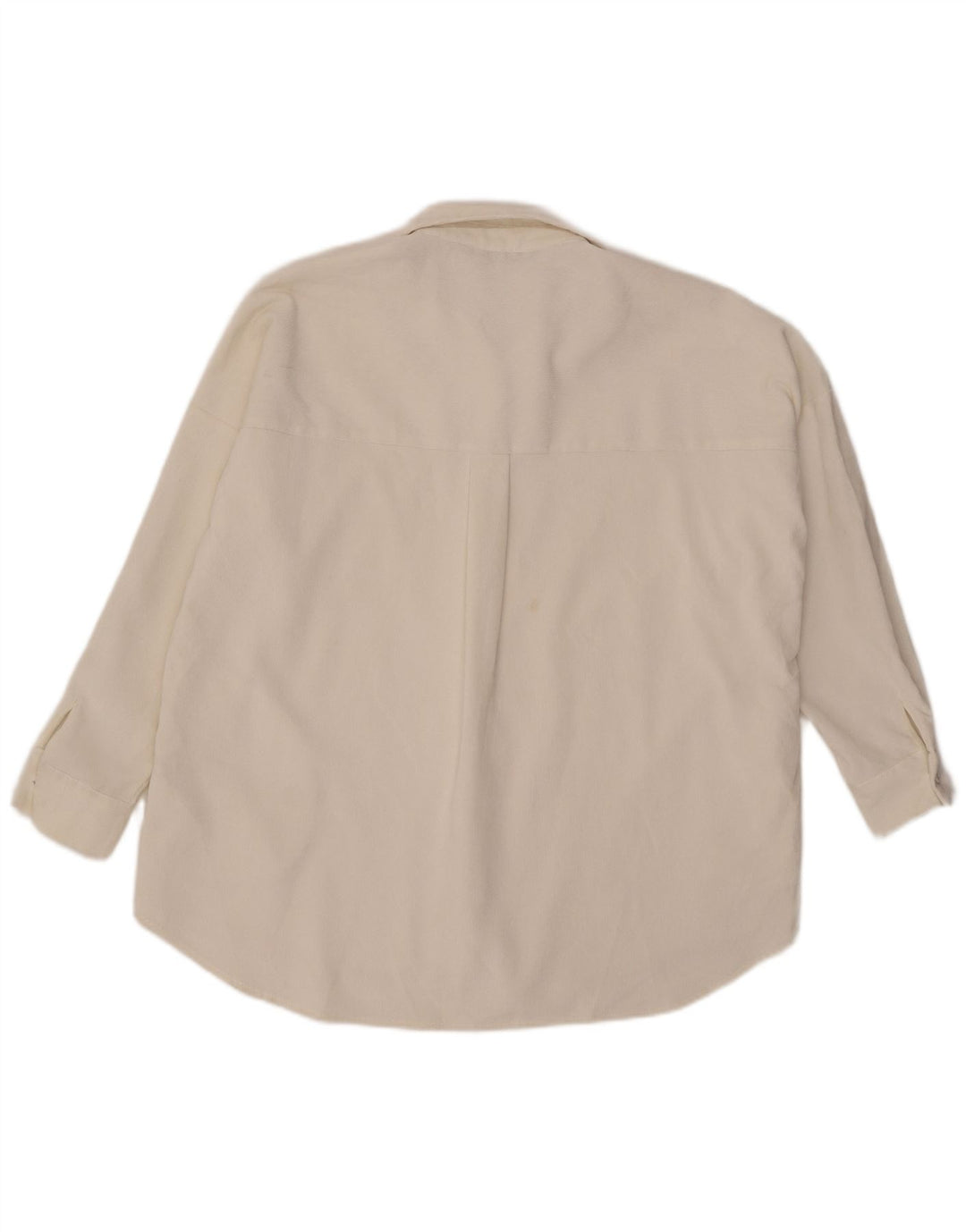 Zara Womens Oversized Corduroy Shirt UK 10 Small White Polyester