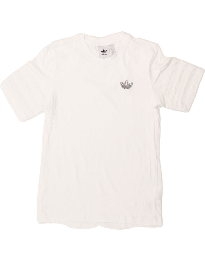 ADIDAS Mens T-Shirt Top Small White Cotton Vintage Adidas and Second-Hand Adidas from Messina Hembry 