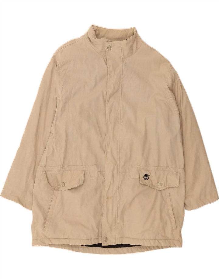 TIMBERLAND Mens Overcoat UK 40 Large Beige Nylon Vintage Timberland and Second-Hand Timberland from Messina Hembry 