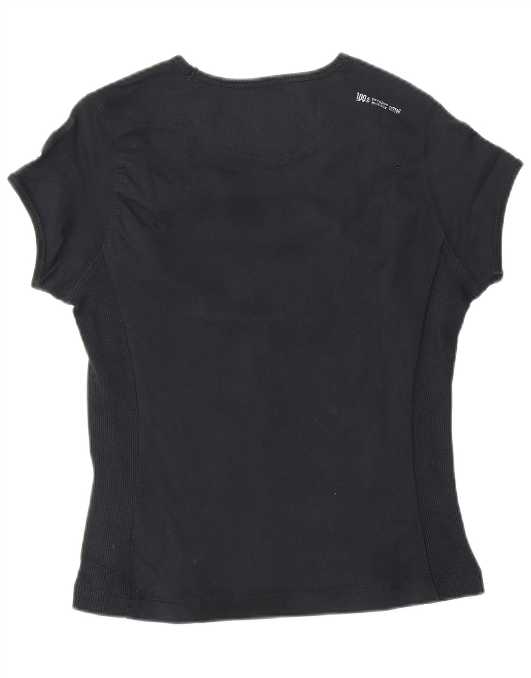 CHAMPION Womens Heritage Classics T-Shirt Top UK 12 Medium Black Cotton