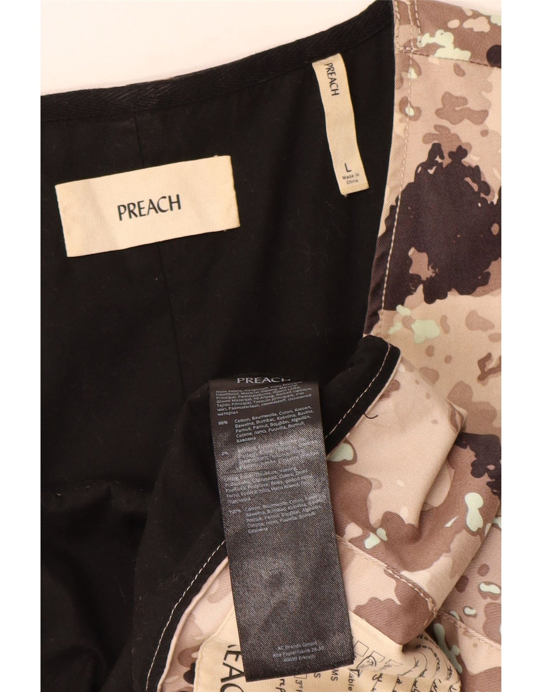 VINTAGE Mens Utility Gilet UK 40 Large Beige Camouflage Cotton