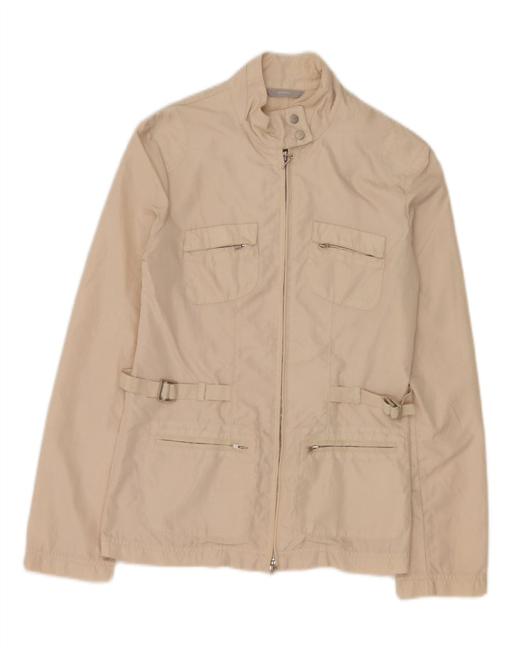 Stefanel Womens Utility Jacket IT 38 XS Beige Polyamide
