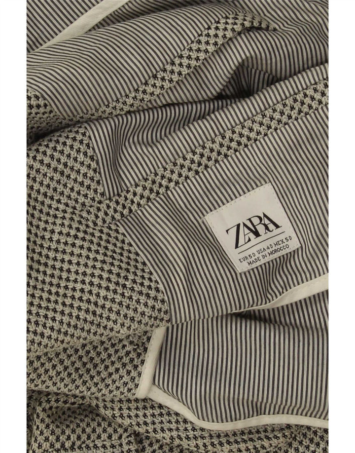 Zara Mens 2 Button Blazer Jacket EU 50 Medium Grey Polyester