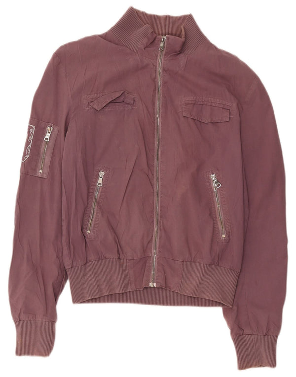 Papeete Womens Utility Jacket UK 12 Medium Burgundy Cotton