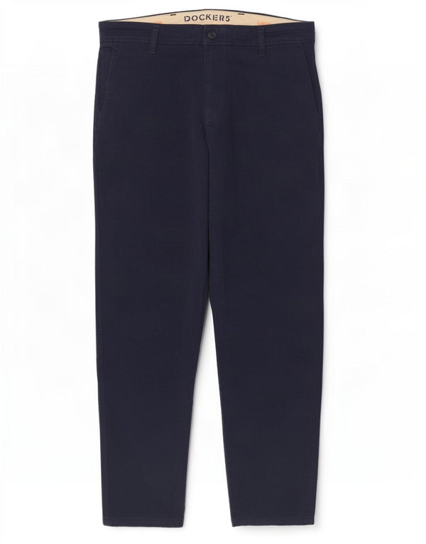 Dockers Mens Slim Fit Chino Trousers W36 L32 Navy Blue Cotton
