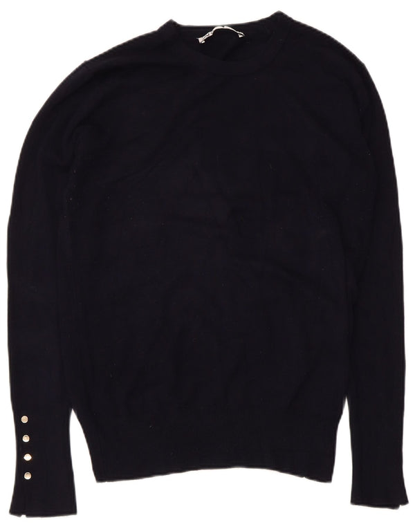 Zara Womens Crew Neck Jumper Sweater UK 18 XL Navy Blue