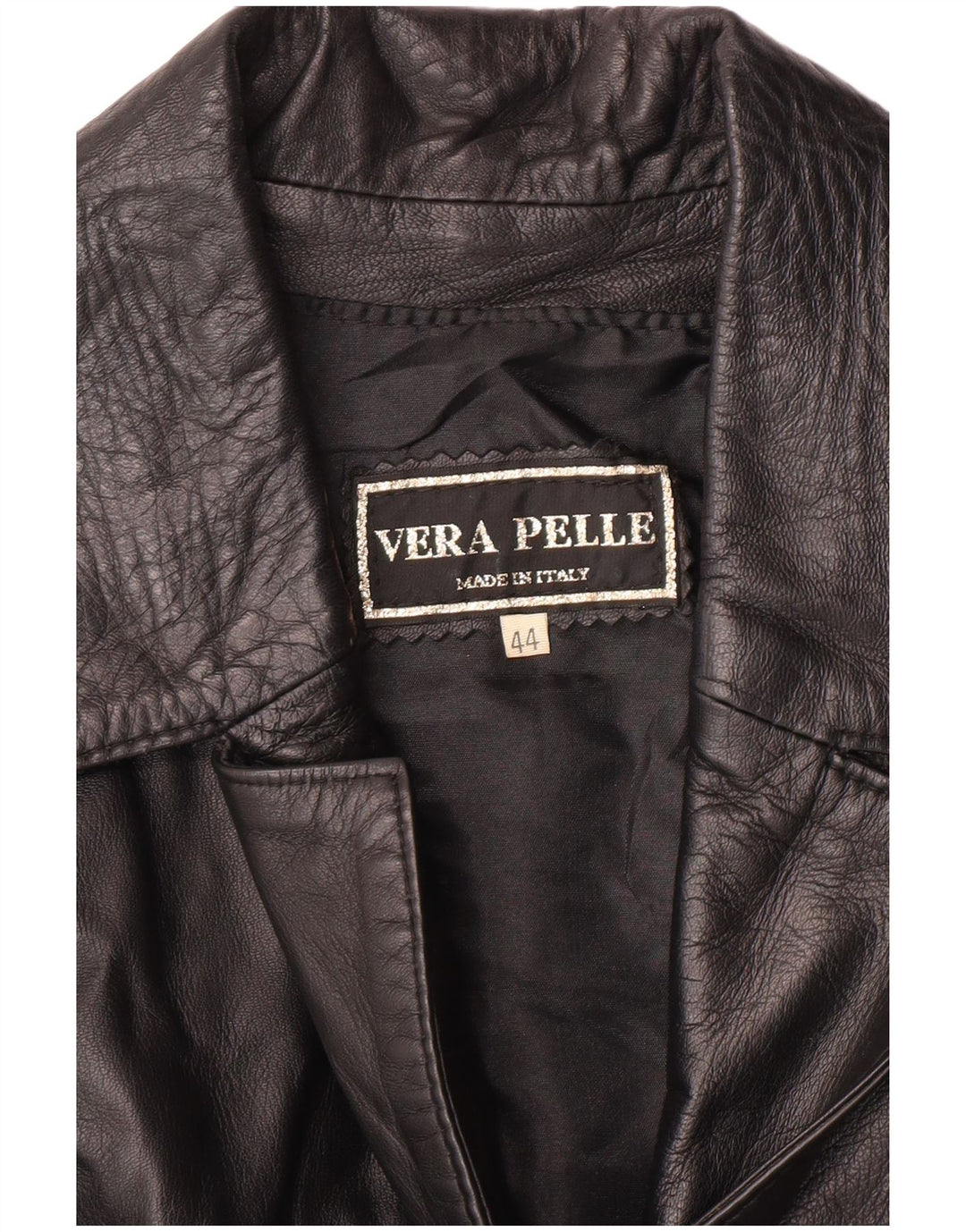 VINTAGE Womens Leather Gilet IT 44 Medium Black Leather