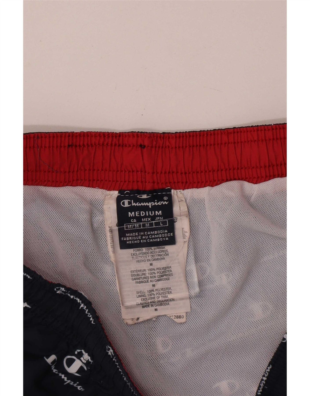 Champion Mens Graphic Swimming Shorts Medium Navy Blue Polyester