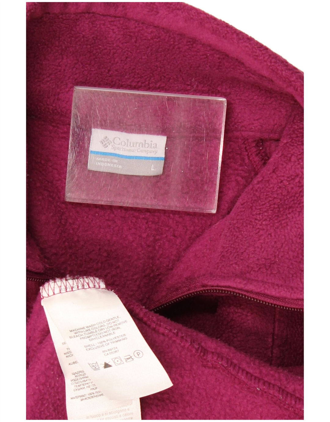 COLUMBIA Womens Fleece Jacket UK 14 Large Purple Polyester
