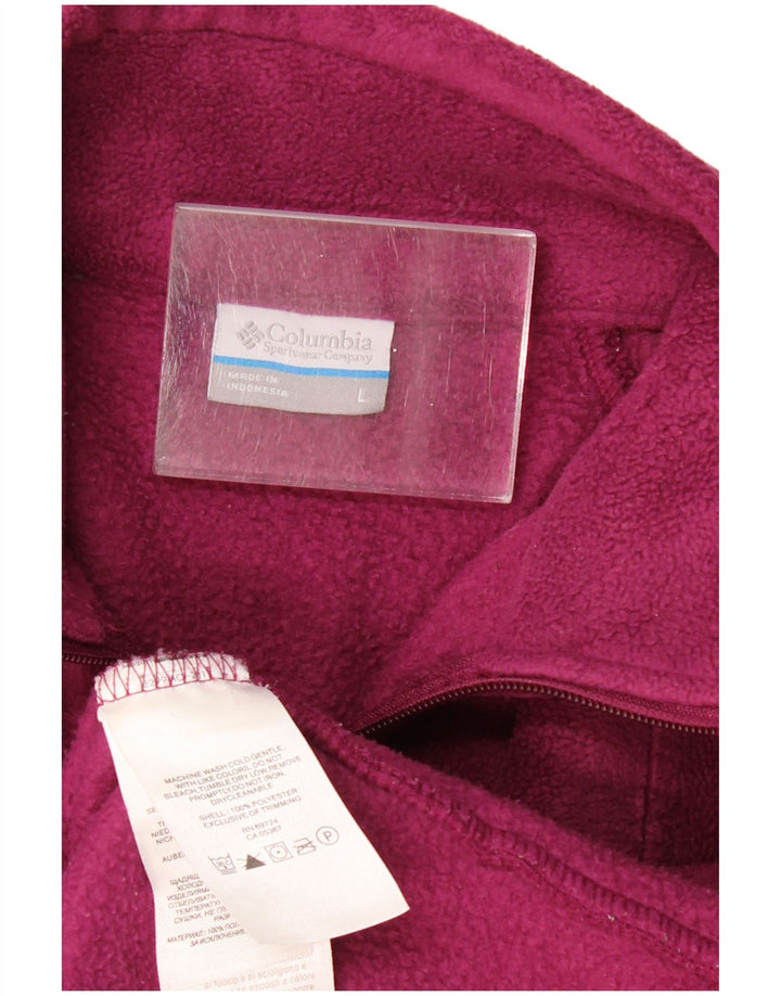 COLUMBIA Womens Fleece Jacket UK 14 Large Purple Polyester
