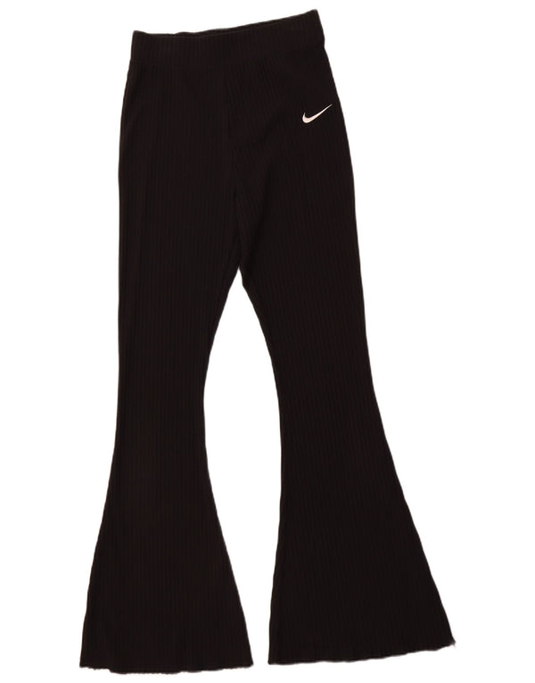 NIKE Womens Flare Tracksuit Trousers UK 8 Small  Black Cotton