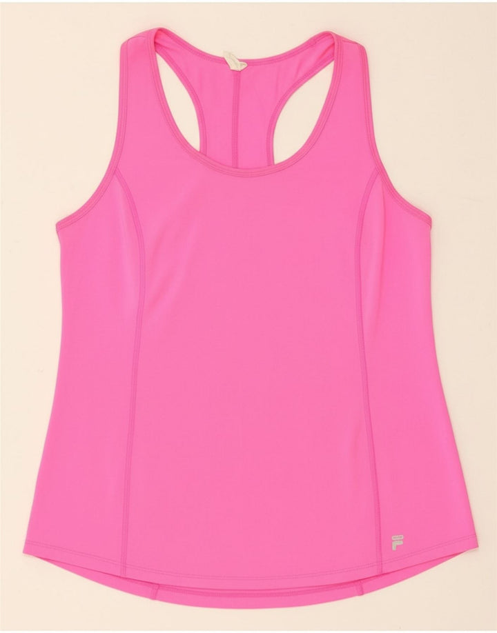 FILA Womens Vest Top UK 12 Medium Pink Polyester
