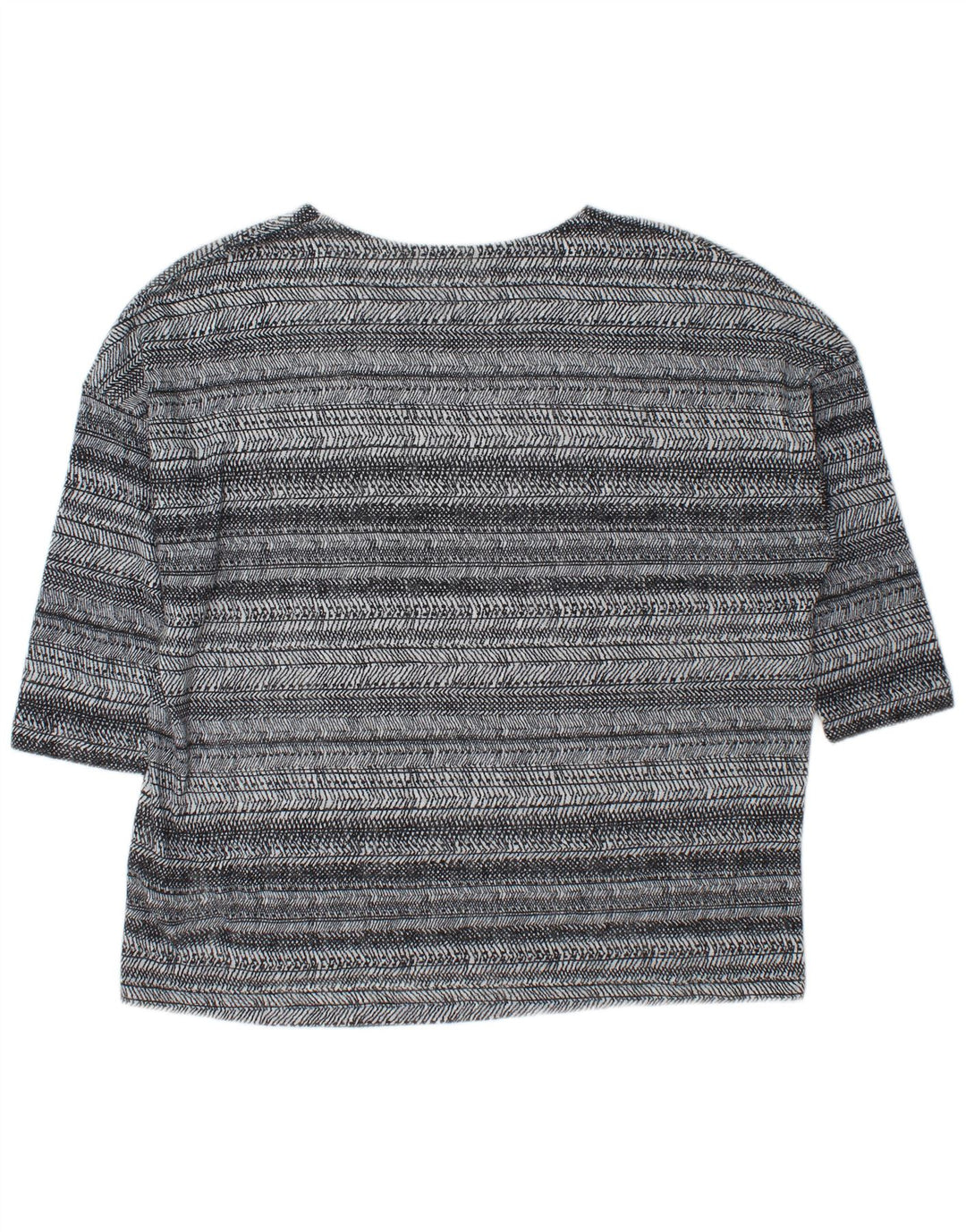 Marks & Spencer Womens Oversized Top 3/4 Sleeve UK 18 XL Grey Striped
