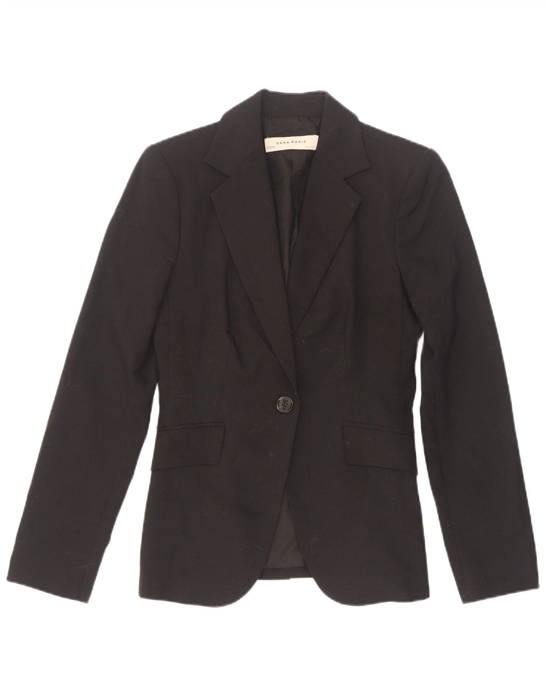 Zara Womens 1 Button Blazer Jacket EU 34 2XS Black