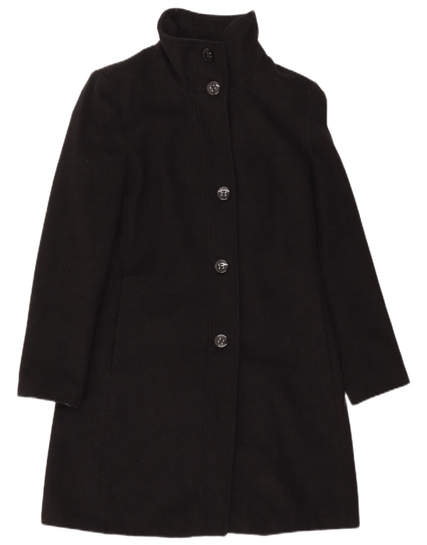 Calvin Klein Womens Overcoat US 4 Small Black Wool