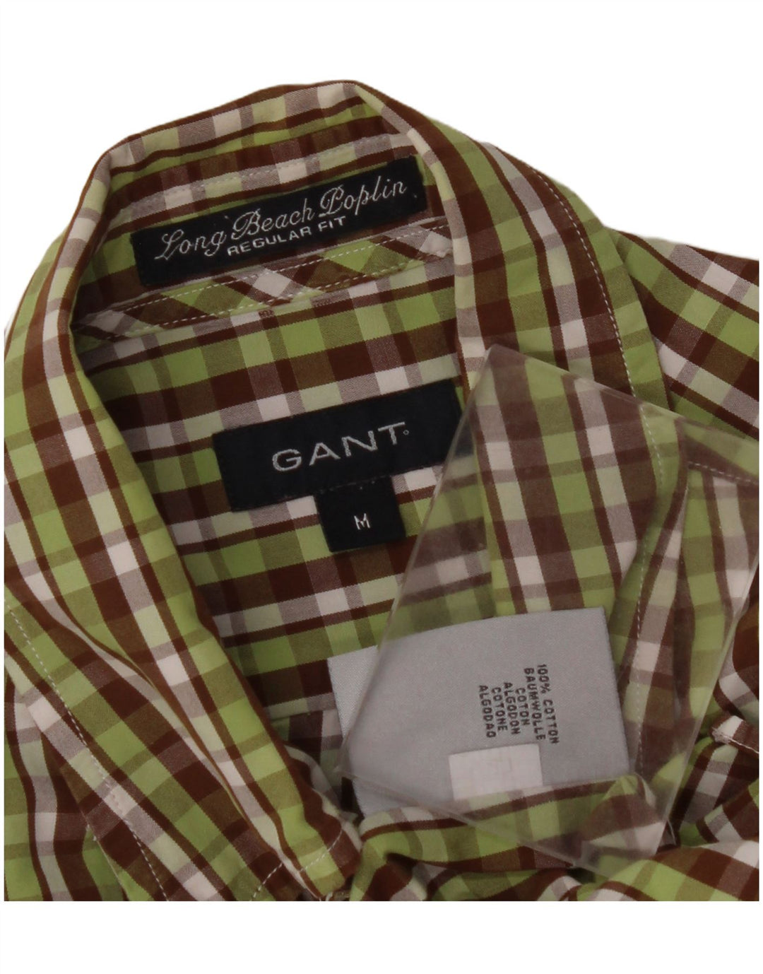GANT Mens Regular Fit Flannel Shirt Medium Green Check Cotton