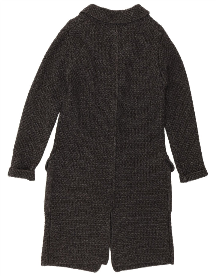 RIFLE Womens Knit Overcoat UK 10 Small Grey Lambswool