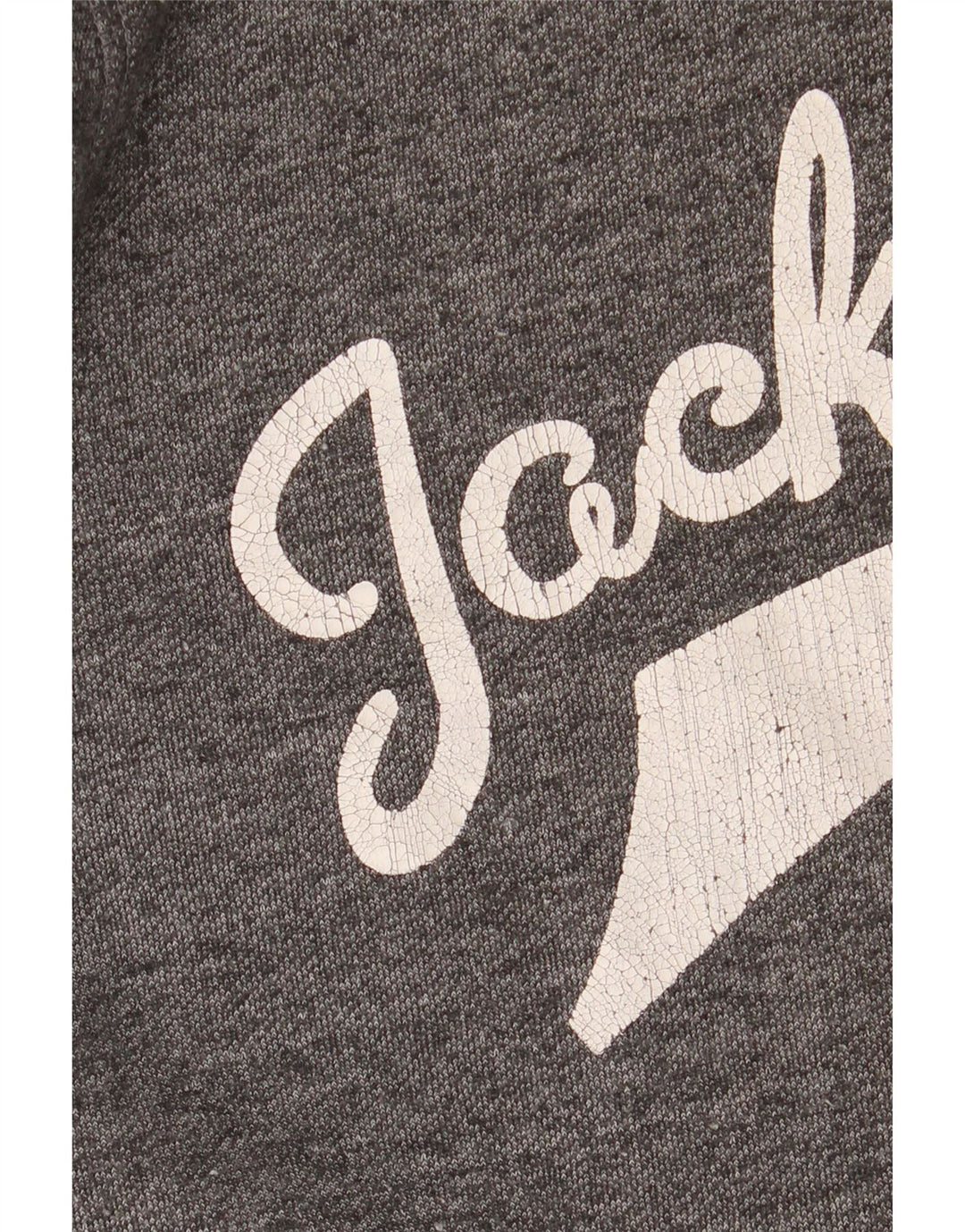 Jack & Jones Mens Graphic Hoodie Jumper Medium Grey Flecked Polyester