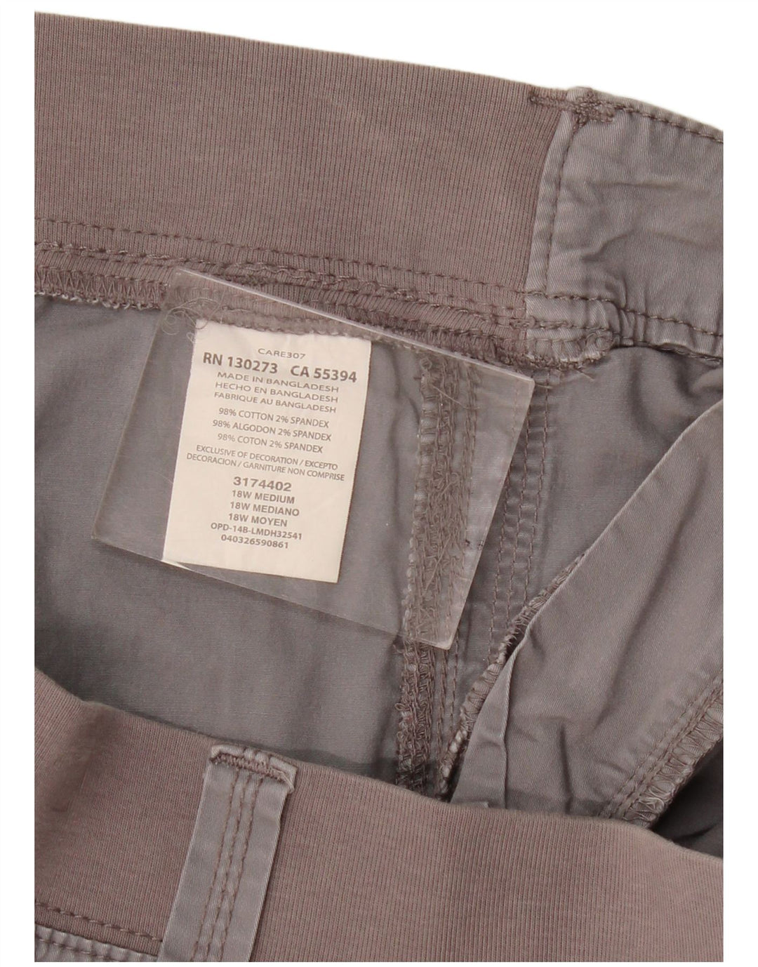 Lee Womens Easy Fit Cargo Shorts US 18 2XL W40 Grey Cotton