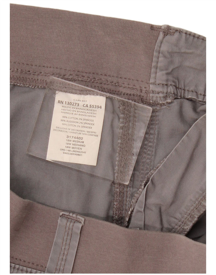 Lee Womens Easy Fit Cargo Shorts US 18 2XL W40 Grey Cotton
