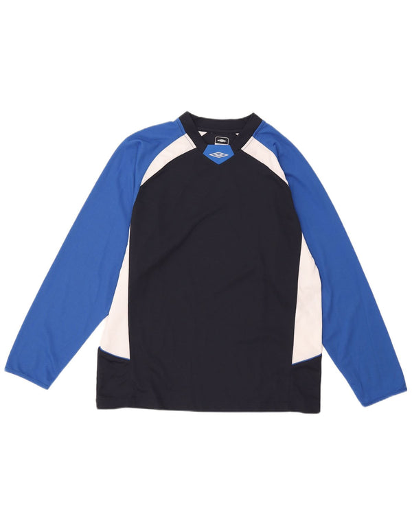 Umbro Mens Top Long Sleeve Medium Navy Blue Colourblock Polyester