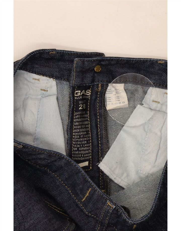 Gas Womens Flared Jeans W28 L30 Navy Blue Cotton