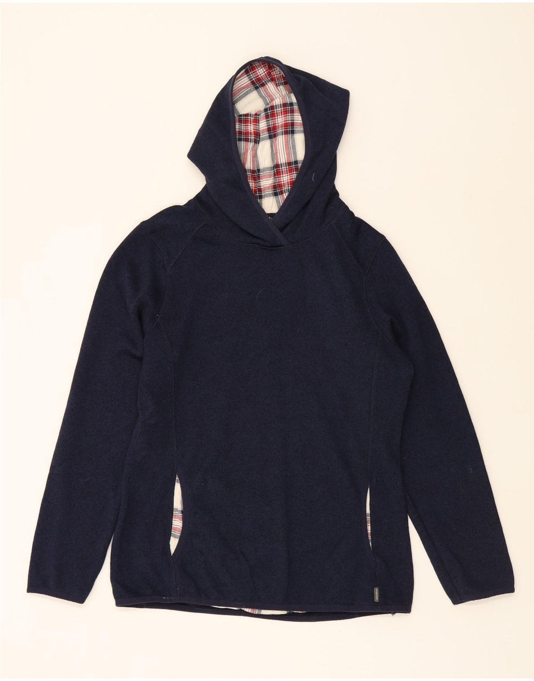 EDDIE BAUER Womens Hoodie Jumper UK 14 Medium Navy Blue Polyester Vintage Eddie Bauer and Second-Hand Eddie Bauer from Messina Hembry 