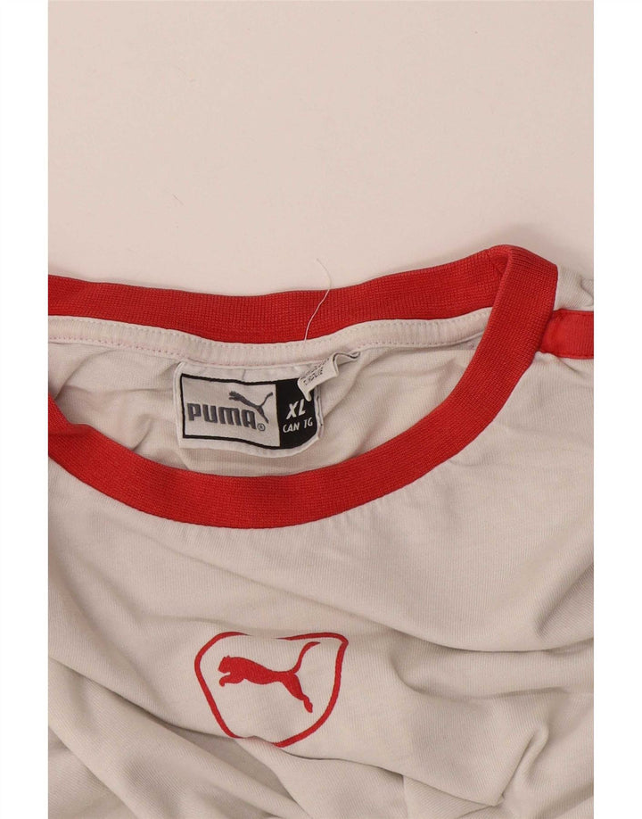 Puma Mens T-Shirt Top XL White Colourblock