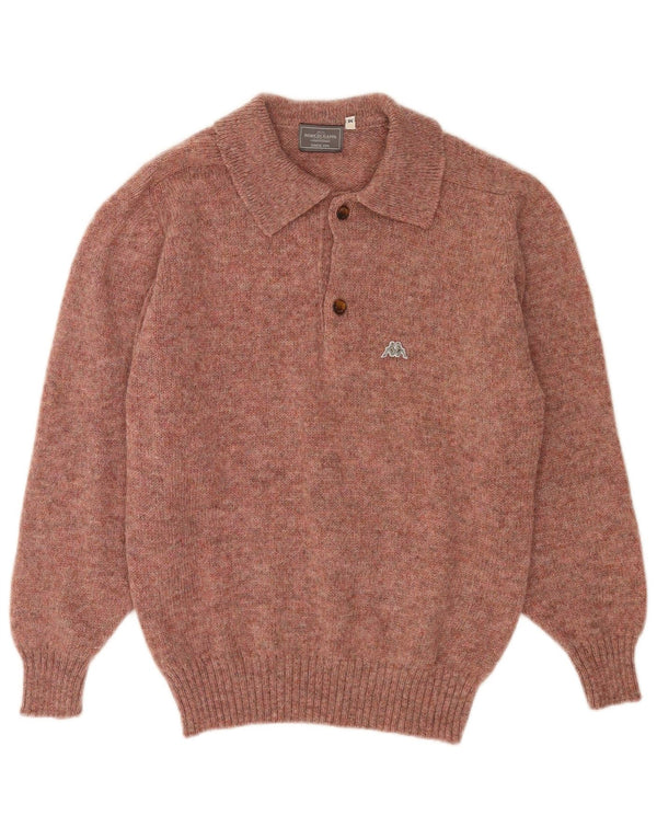 Kappa Mens Polo Neck Jumper Sweater Medium Red Flecked Wool