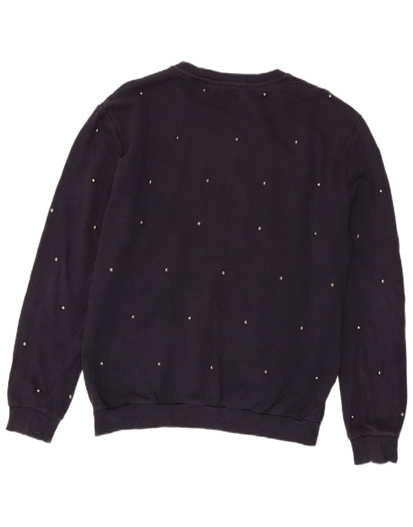 Zara Mens Sweatshirt Jumper Large Navy Blue Cotton